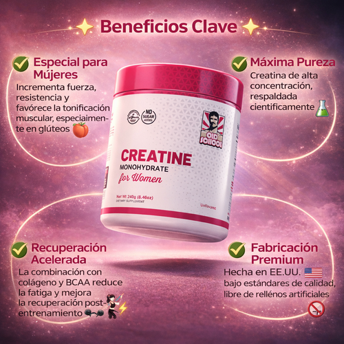 Creatina para mujeres: Más fuerza y energía en entrenamientos.